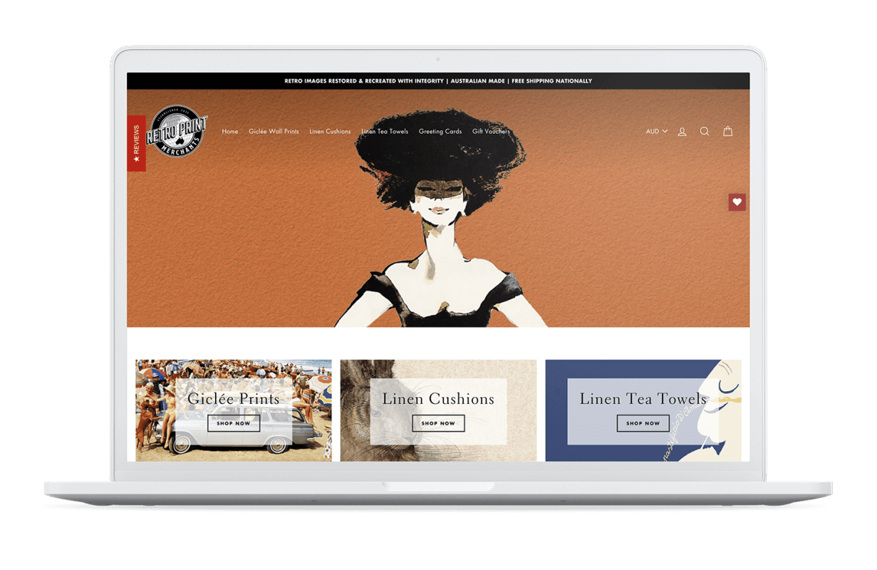 Retro Print Merchants Laptop