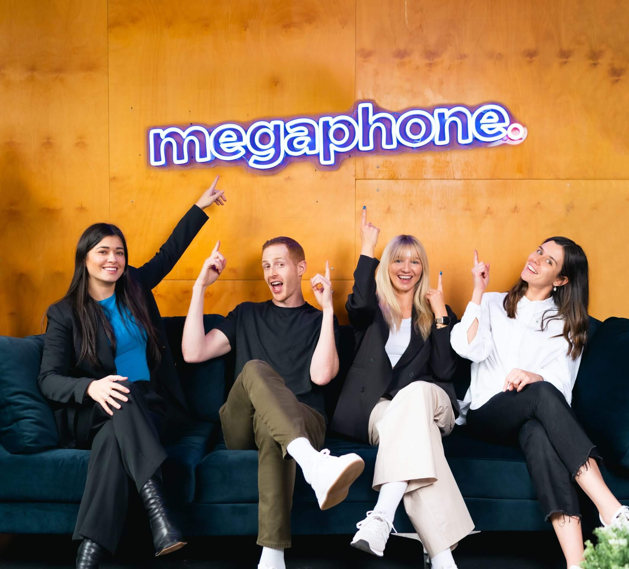 Megaphone Neon Sign Pointing Cleaned Up Big Signbig Logo