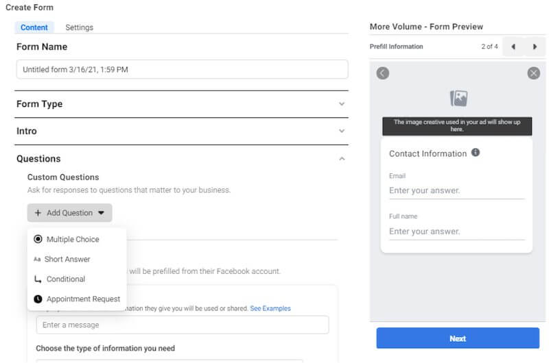 first party data custom questions