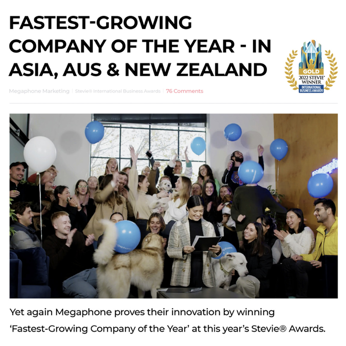 fastest growing company article