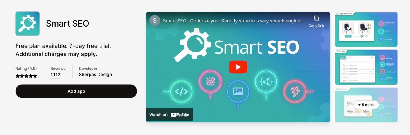 Smart Seo Seo Page Speed Image Optimization Json Ld Shopify App Store 2023 02 02 At 9.52.38 Am